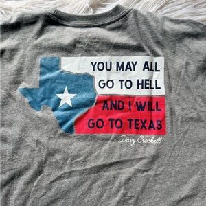 BURLEBO Gray Davy Crockett “I’ll Go To Texas” Graphic T-Shirt